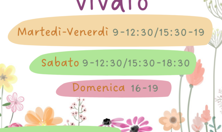 Orari di apertura: primavera 2023